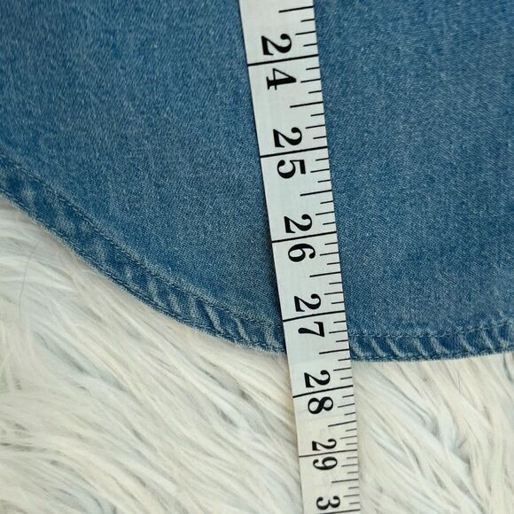 Vintage Y2K Embroidered Butterfly Denim Shirt Size Medium - Picture 10 of 12